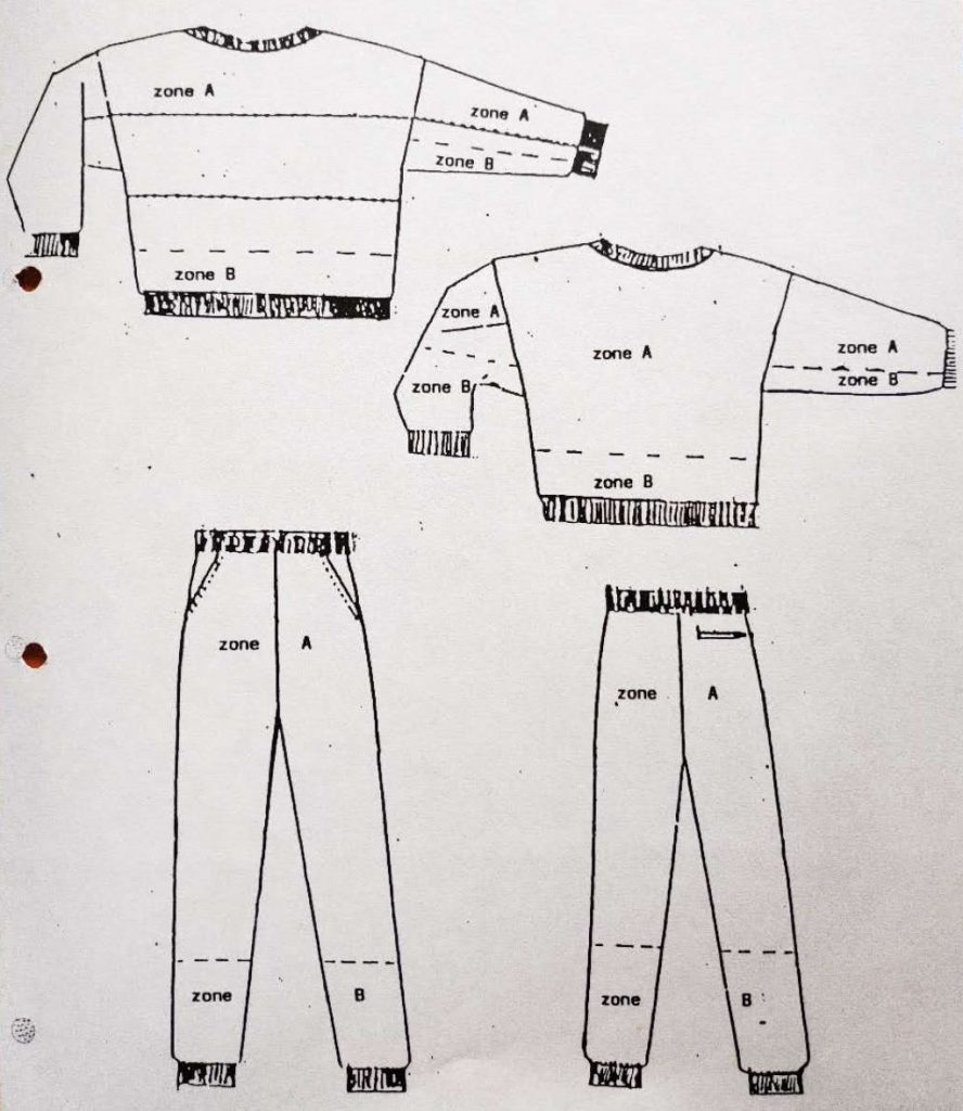 garment zoning for garments visual inspection