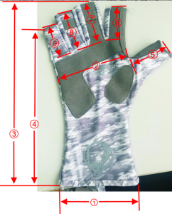 измерение перчаток до половины пальца